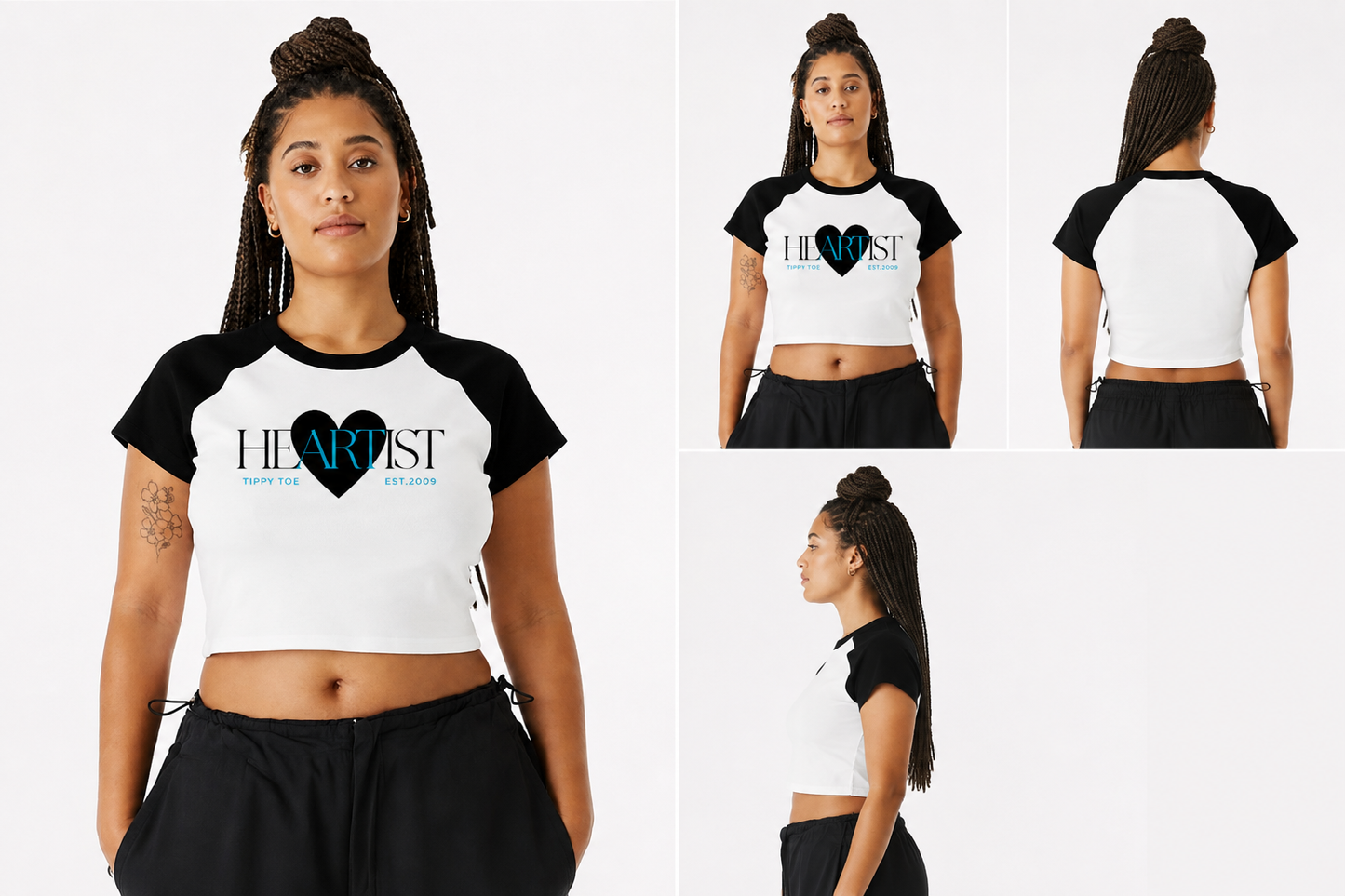 heARTist Raglan Baby Tee | Black