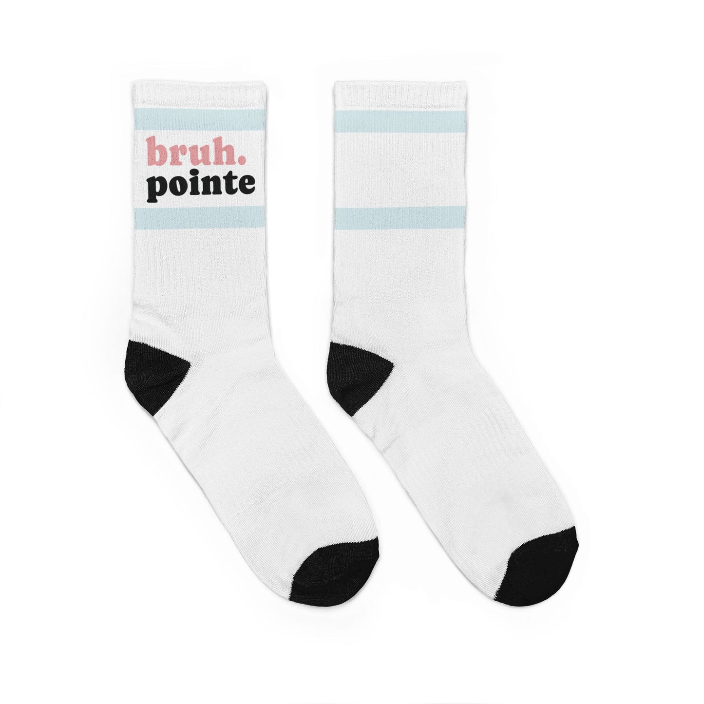 Bruh. Pointe Crew Socks — Dance-Inspired Padded Athletic Socks
